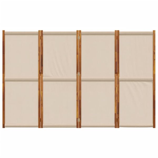 Параван за стая, 4 панела, таупе, 280x180 см