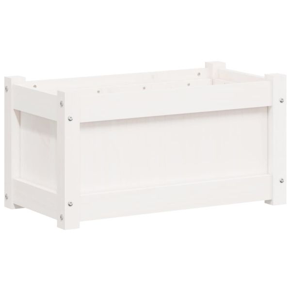 Градински сандъци, 2 бр, бели, борово дърво масив