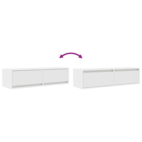 ТВ шкаф с чекмедже Бяло 100 x 31 x 25,5 см Инженерно дърво