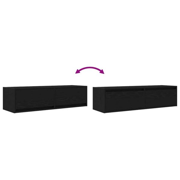 ТВ шкаф с чекмедже Черен дъб 100 x 31 x 25,5 см Инженерно дърво