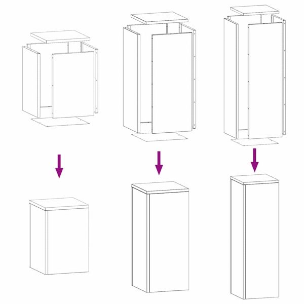Стойка за растения 3 pcs Черно Стомана