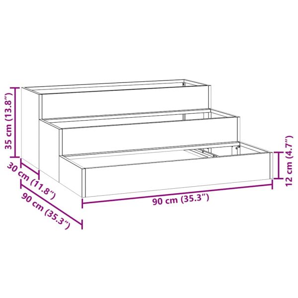Градинска саксия Антрацит 90 x 90 x 35 см