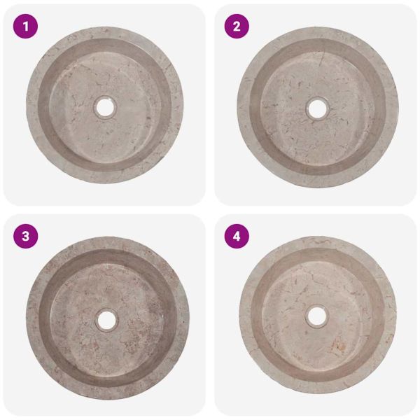 Сива мивка, Ø40x15 см, мрамор