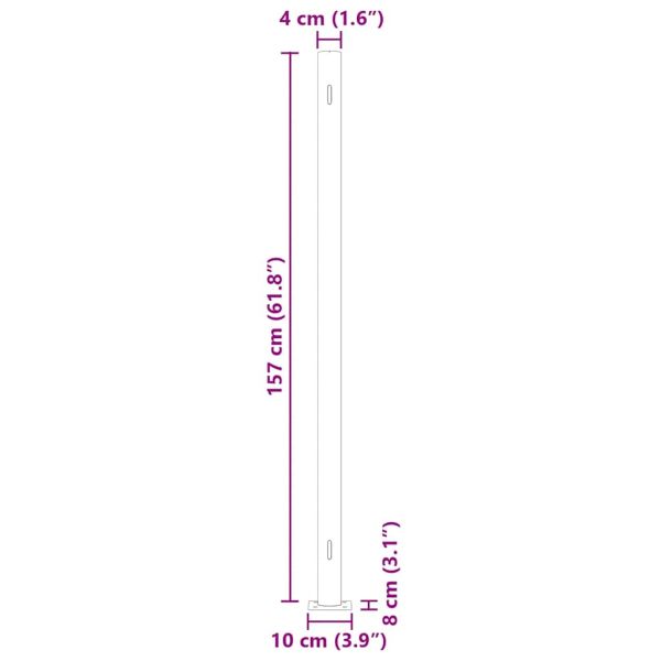 Прибираща се дворна странична тента, 600x160 см, кремава