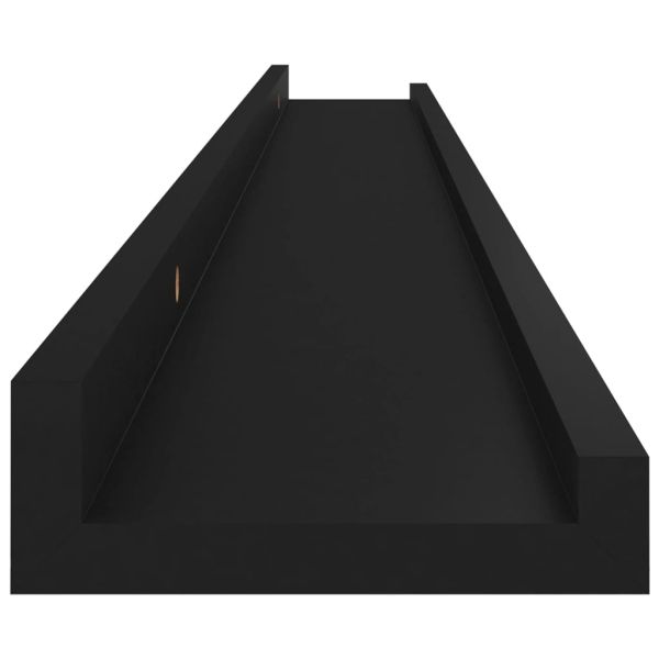 Стенни рафтове, 4 бр, черни, 100x9x3 см