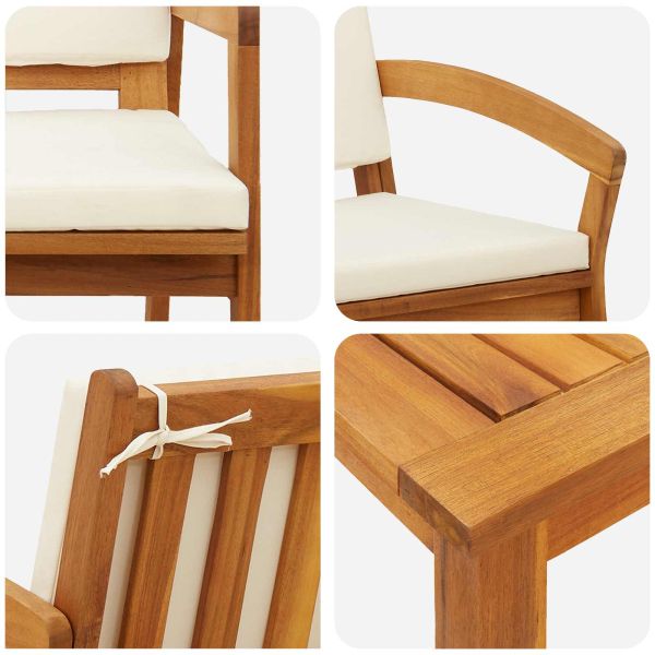 Бистро комплект с възглавница 5 pcs Кафяво Полиестер