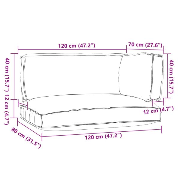 Комплект възглавници за палет 3 pcs Антрацит Оксфордска тъкан