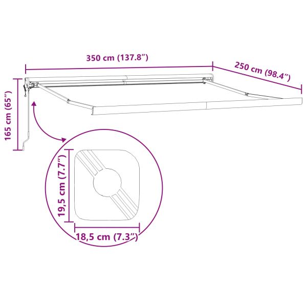 Сенник Черно 350 x 250 cm Полиестер и алуминий