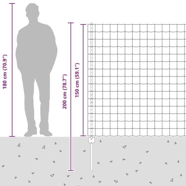 Ограда с пост Сив 1,5 x 10 m Стомана