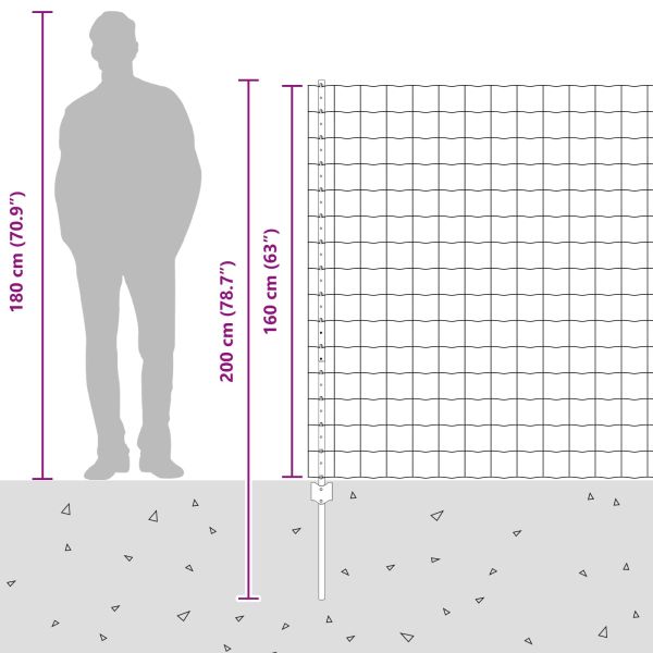 Ограда с пост Сребрист 1,6 x 10 m Стомана
