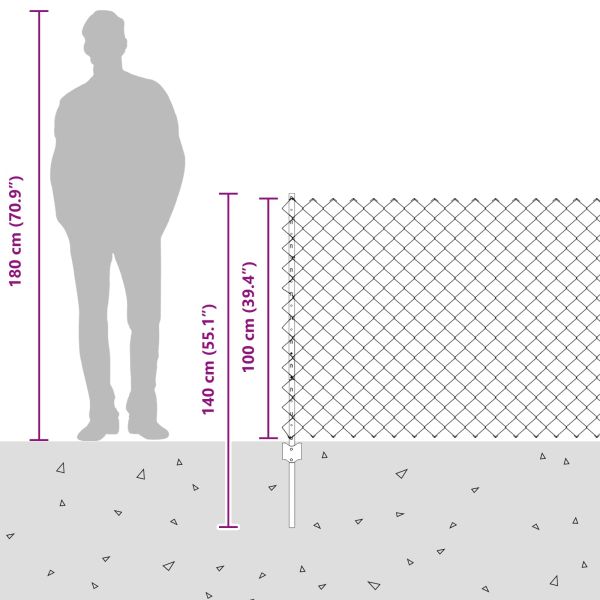 Ограда с пост Сив 1 x 25 m Стомана