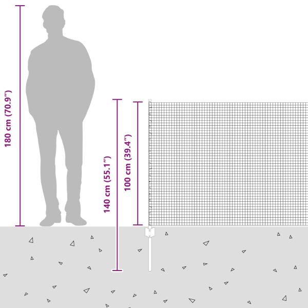 Ограда с пост Сребрист 1 x 25 m Стомана