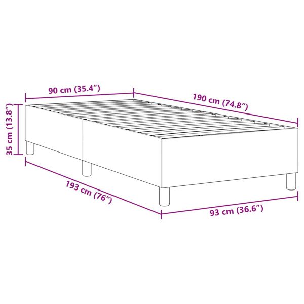 Платформено легло Тъмен сив 90 x 190 cm Кордюрова тъкан