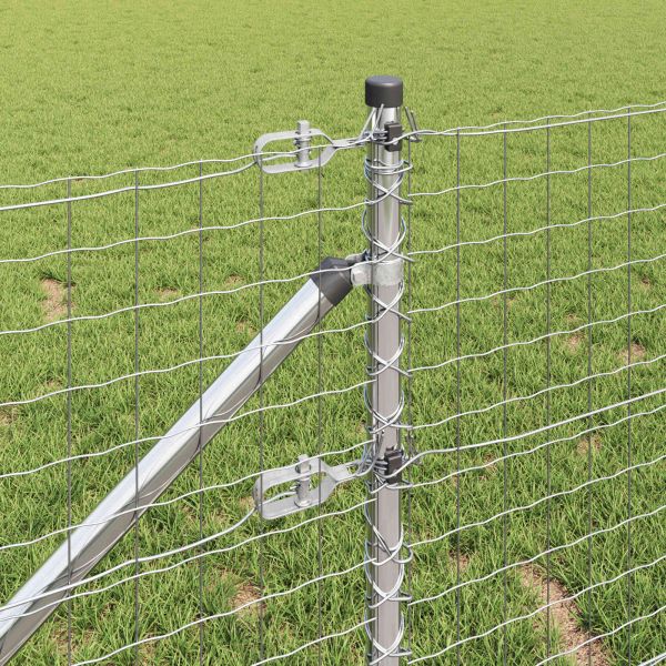 Стълб за ограда. 26 pcs Сив 3,2 x 3,2 x 125 см