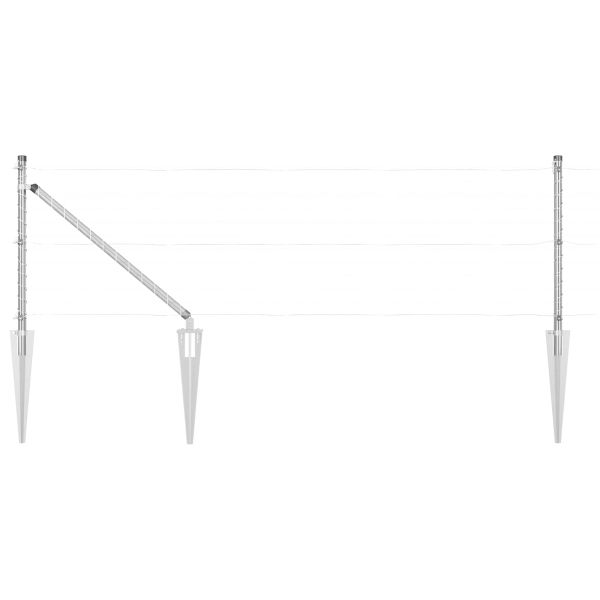 Стълб за ограда. 52 pcs Сив 3,2 x 3,2 x 145 см