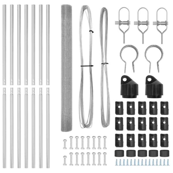 Стълб за ограда. Сребрист 25 x 1,5 м (19 x 19 мм мрежа) Стомана