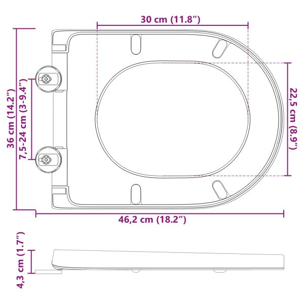 Тоалетна седалка Антрацит 49 x 36 x 4 см Дуропласт
