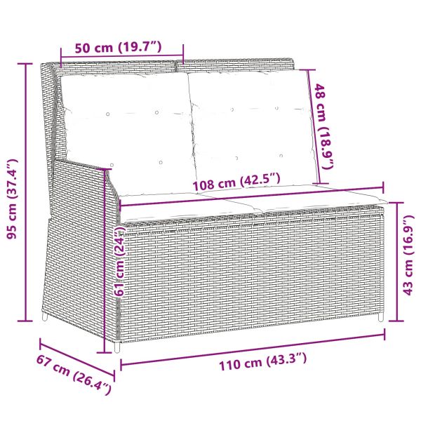 Градинска пейка Сив полиратан