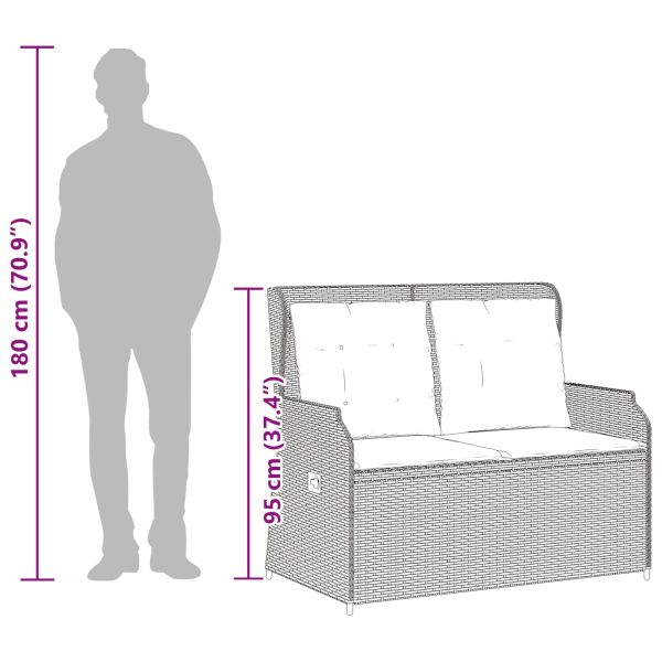 Градинска пейка Кафяво полиратан