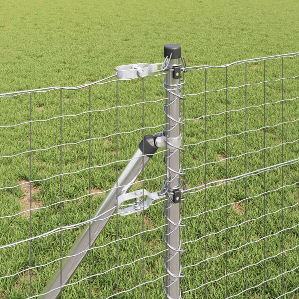 Стълб за ограда. 12 pcs Сребрист 100 cm