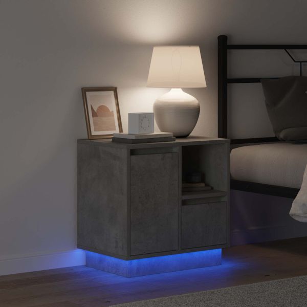 Нощен шкаф с чекмедже 2 pcs Циментено сиво 50 x 34,5 x 50 см.