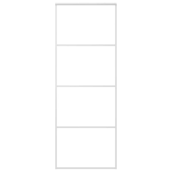 Плъзгаща се врата матирано ESG стъкло и алуминий 76x205 см бяла