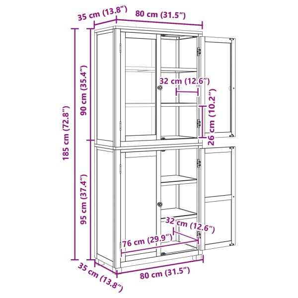 Комплект за съхранение на мебели с рафт с врата 2 pcs Естествен