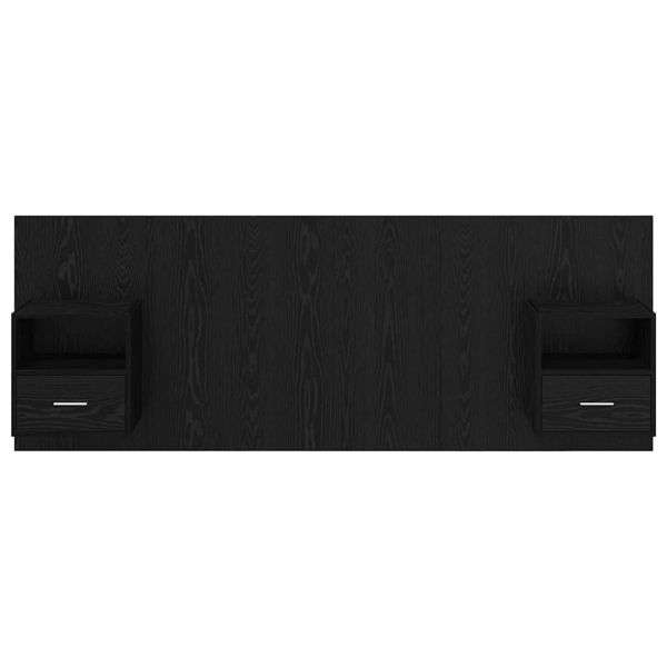 Табла с шкаф с чекмедже с рафт 3 pcs Черния дъб Инженерно дърво