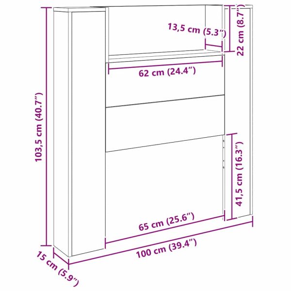 Облегалка за глава Дъб 100 x 15 x 103,5 см Инженерно дърво