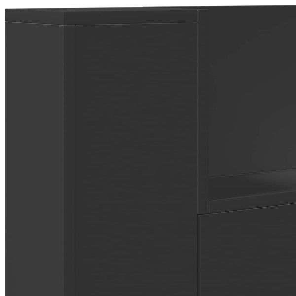 Облегалка за глава Черно 120 x 16,5 x 103,5 cm Инженерно дърво