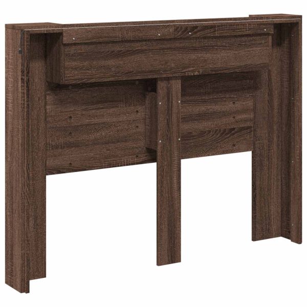 Облегалка за глава с рафт Кафяв дъб 140 x 16,5 x 103,5 cm