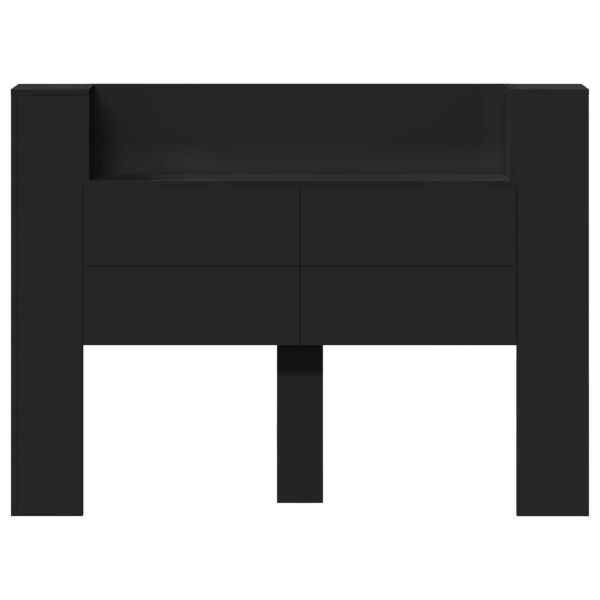 Облегалка за глава Черно 140 x 16,5 x 103,5 cm Инженерно дърво