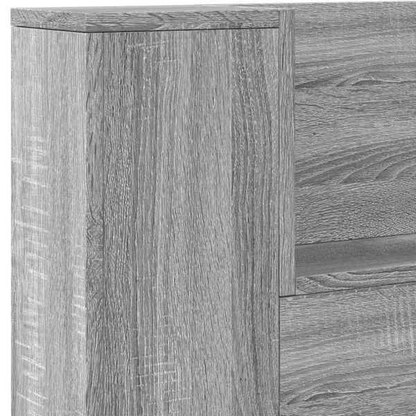 Облегалка за глава с рафт Сив Сонома 200 x 16,5 x 103,5 cm