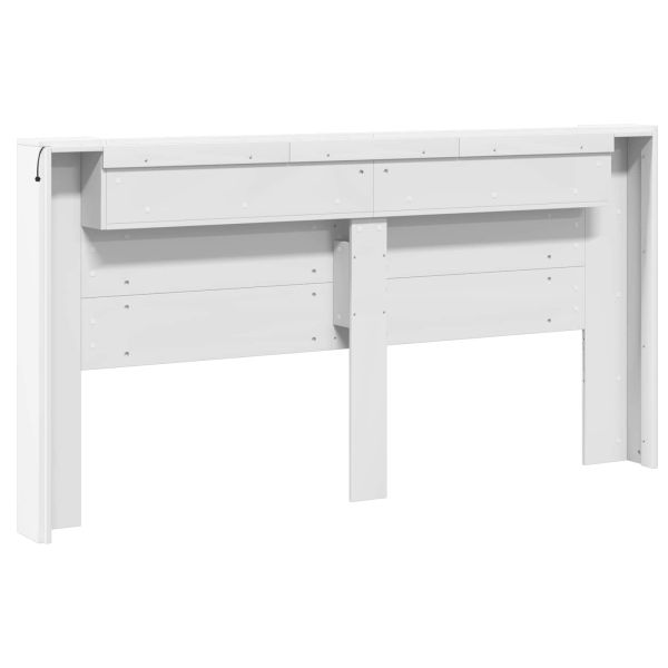 Облегалка за глава Бяло 200 x 16,5 x 103,5 cm Инженерно дърво