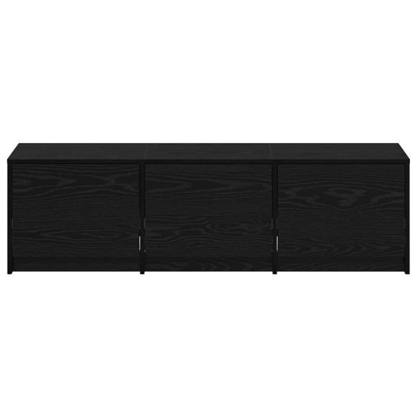 TV шкаф с LED с LED ленти с чекмедже Черен Дъб 140 x 34 x 40 см