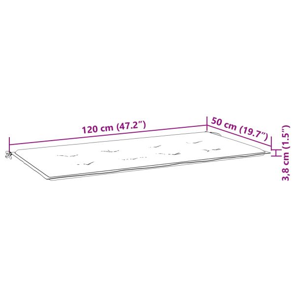 Пад за пейка Тюркоаз 120 x 50 x 3 cm Оксфордска тъкан