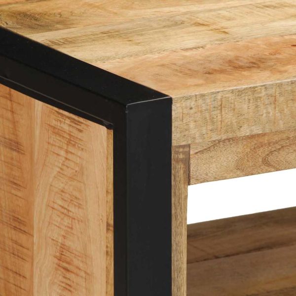 Пейка за обувки Кафяво Масивна дървесина от манго