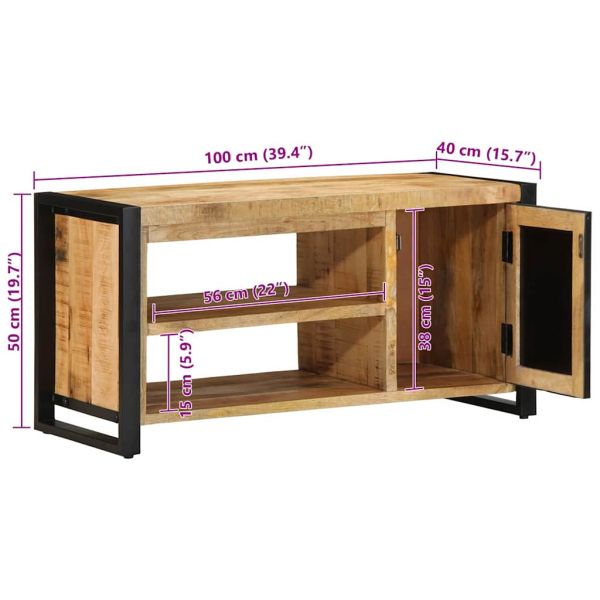 Пейка за обувки Кафяво Масивна дървесина от манго