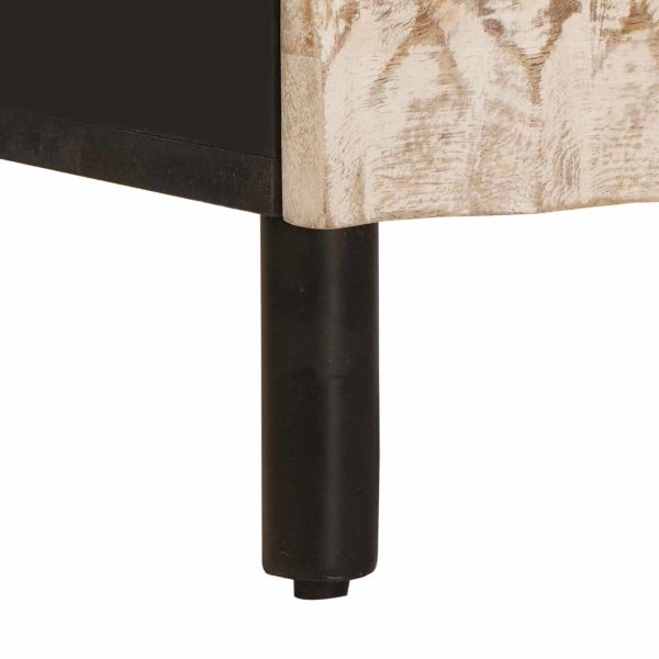 Нощен шкаф 2 pcs Бяло 40 x 33 x 46 см Солидно мангово дърво