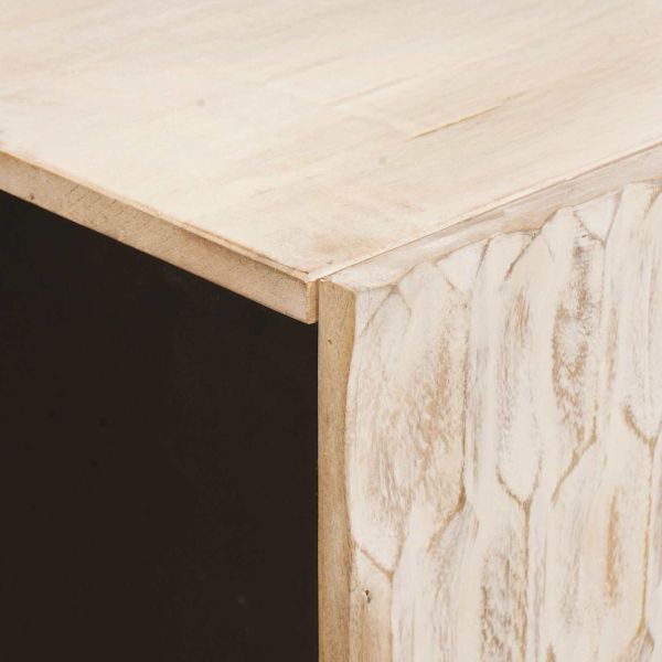 ТВ шкаф с рафт с врата Финал на бяло измиване 105 x 33 x 46 см