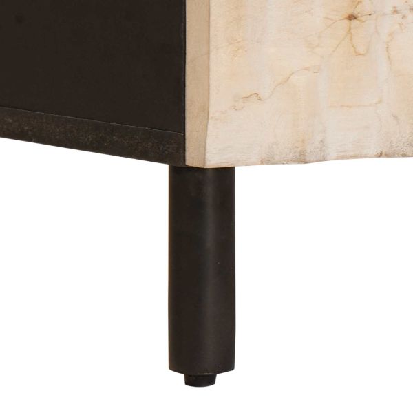 Нощен шкаф Бяло 50 x 33 x 60 см Солидно мангово дърво