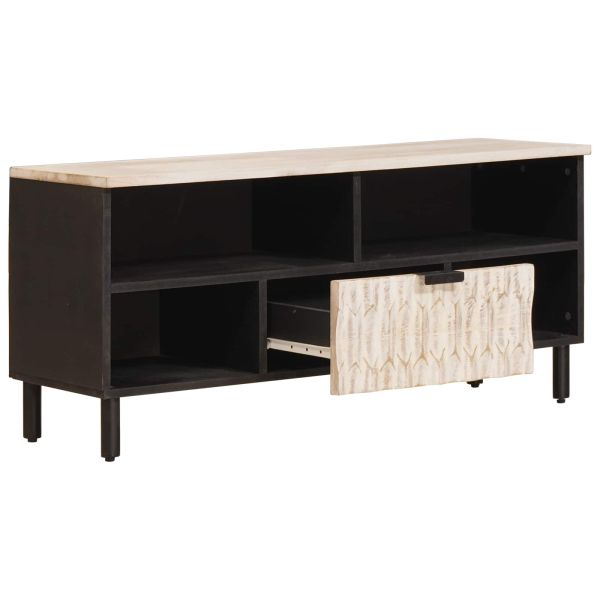 ТВ шкаф с чекмедже Финал на бяло измиване 100 x 33 x 46 см