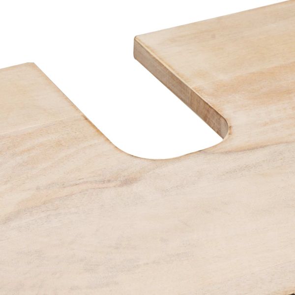 Шкаф за мивка в баня Бяло 62 x 33 x 58 см Солидно мангово дърво