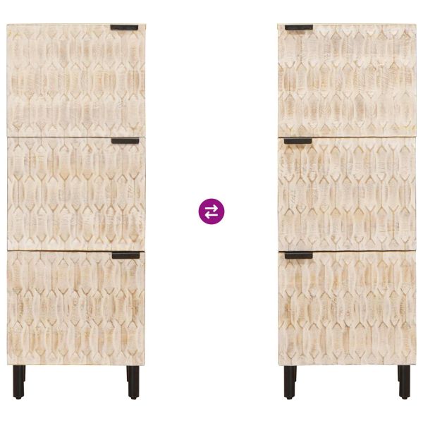 Висок шкаф с врата Финал на бяло измиване 40 x 33 x 110 см