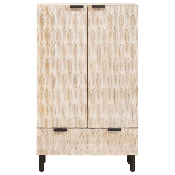 Висок шкаф с чекмедже Финал на бяло измиване 60 x 33 x 100 см