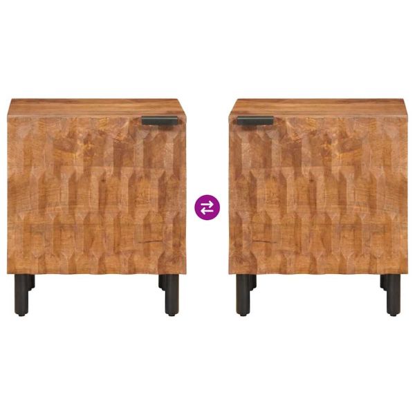 Нощен шкаф 2 pcs Кафяво 40 x 33 x 46 см Солидно мангово дърво