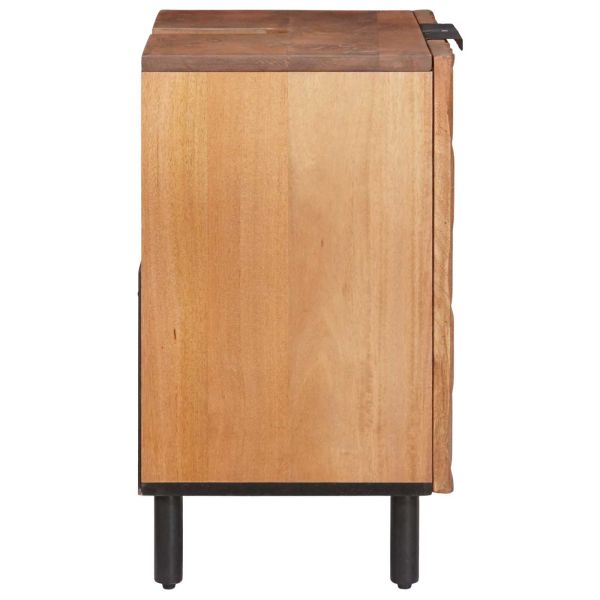 Шкаф за мивка в баня с рафт с врата Кафяво 62 x 33 x 58 см