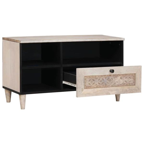 ТВ Единици с чекмедже Бяло 80 x 33 x 46 см Инженерно дърво