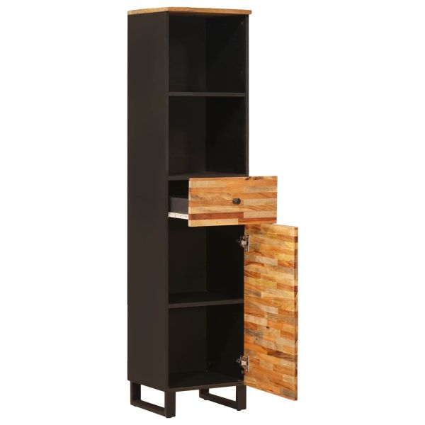 Шкаф за баня с рафт Дъб 38 x 33 x 160 см Солидно мангово дърво