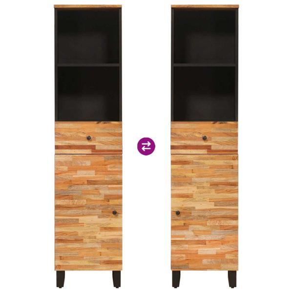 Шкаф за баня с рафт Дъб 38 x 33 x 160 см Солидно мангово дърво